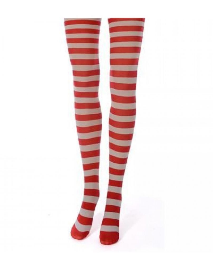 Red And White Striped Tights - Horror Shop FX